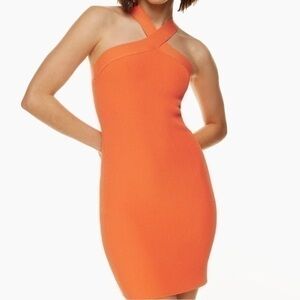 Aritzia Babaton Sculpt Knit Criss Cross Dress